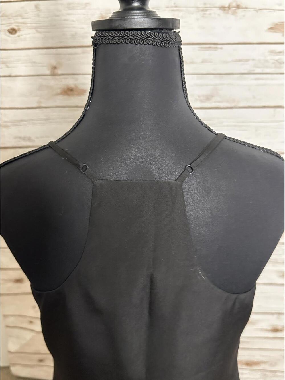 J.Crew black minimalist 90s V-neck racerback tank/slip dress Size 2 - Picture 6 of 8